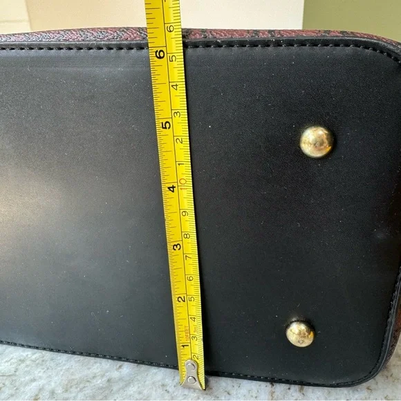 NWT!! Adrienne Vittadini Workbook Tote,Rich brown dark green/black/khaki stripe - Picture 13 of 16